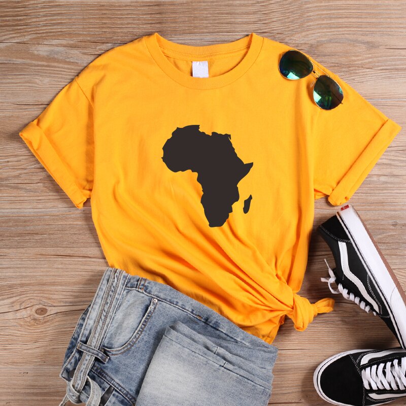 ؿ]ONSEME Africa Map Graphic T  Melanin T  ..